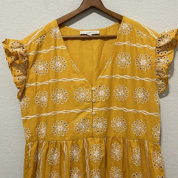 Loft Eyelet Mustard Embroidered Dress Oversize
Medium Floral Cottage coquette - Picture 2 of 15